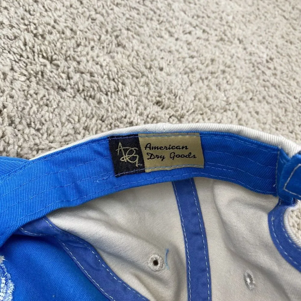 Hurricane Junior Golf Tour ADG Hat‎ Khaki Blue Adjustable Script Logo Dad Cap